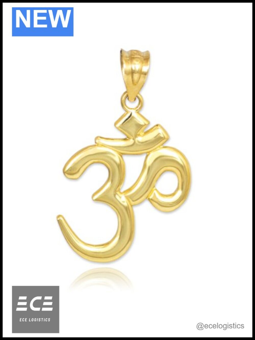 10K Solid Gold Om Aum Pendant Hindu Meditation Yoga Charm